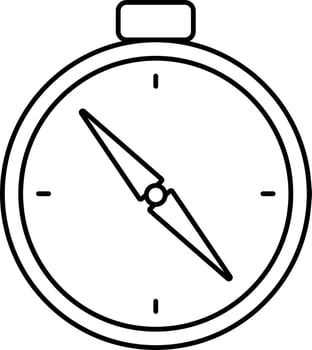 Black Thin Line Of Compass Icon Or Symbol. vector