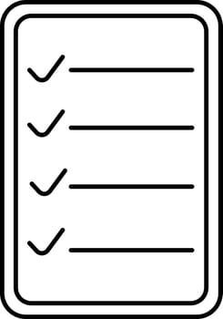 Isolated Checklist Paper Icon In Line Art. vector