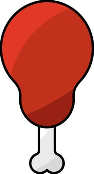 Isolated Chicken Thighs, Chicken Legs Icon In Flat Style. vector