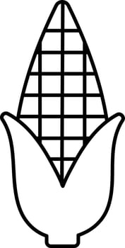Isolated Corn Black Thin Line Art Icon. vector
