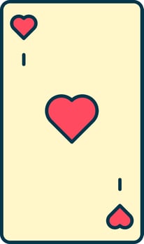 Playing Card Icon In Red And Yellow Color. vector