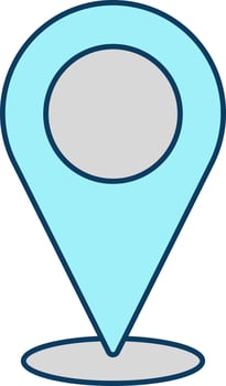 Location Map Point Grey And Turquoise Icon. vector