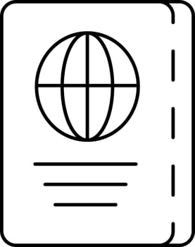 Copy Space Passport Icon In Linear Style. vector