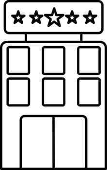Black Outline Five Star Hotel Icon Or Symbol. vector