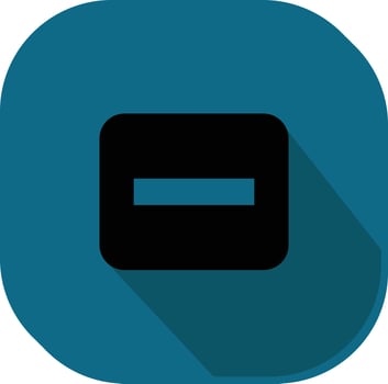 Black And Teal Minus Symbol Square Icon. vector