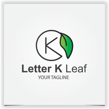 simple letter k leaf  logo premium elegant template vector eps 10