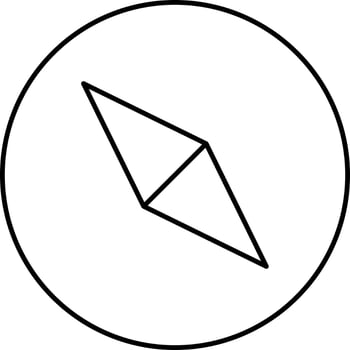 Black Stroke Illustration Of Compass Icon. vector