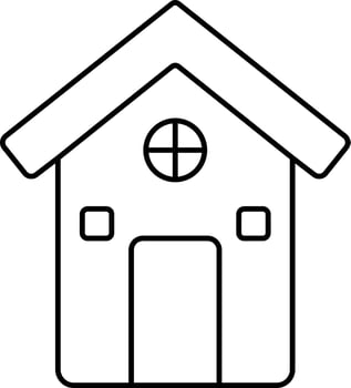 Black Linear Style Medical Home Icon. vector