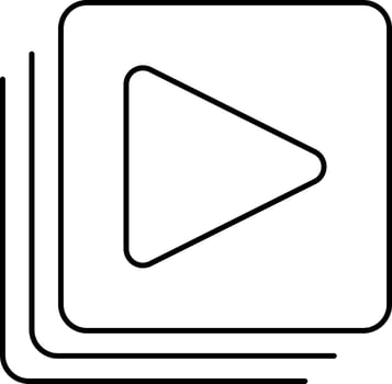 Multiple Play Screen Icon In Line Art. vector