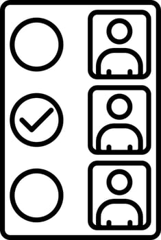 Select Candidate Icon In Black Line Art. vector