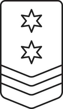 Illustration Of Rank Insignia Black Outline Icon. vector