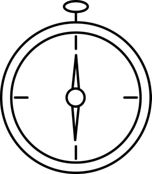 Black Thin Line Art Of Compass Icon. vector