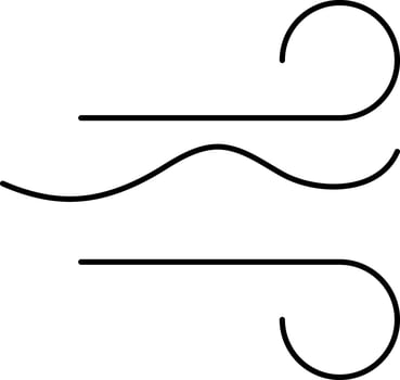 Wind Icon Or Symbol In Black Line Art. vector