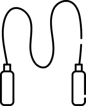 Black Outline Illustration Of Skipping Rope Icon. vector