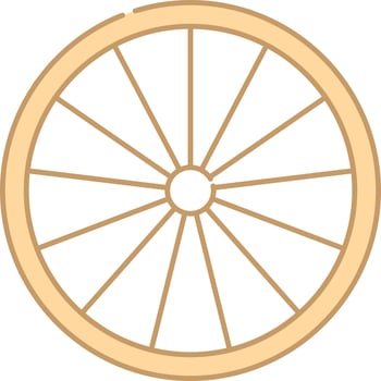 Isolated Peach Wheel Icon In Flat Style. vector