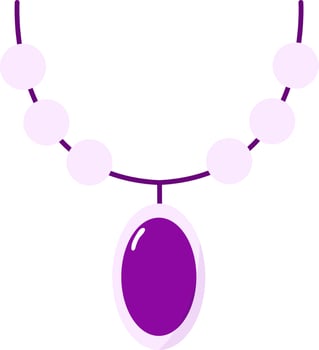 Pearls Necklace Icon In Flat Style. vector