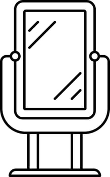 Black Thin Line Art Of Mirror Icon. vector