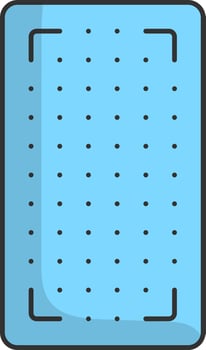 Isolated Blue Color Yoga Mat Icon In Flat Style. vector