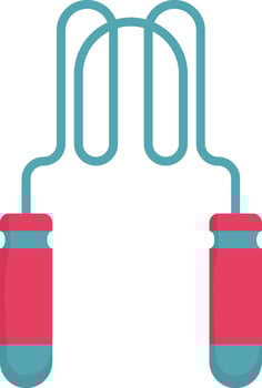 Jumping Or Skipping Rope Icon In Blue And Red Color. vector