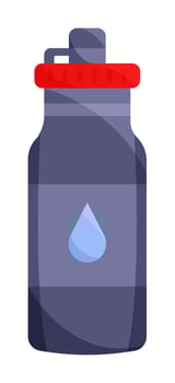 Isolated Colorful Sticker Of Water Bottle Icon Flat Style. vector