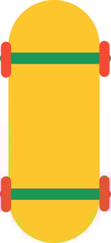 Yellow Skate Board Flat Icon Or Symbol. vector