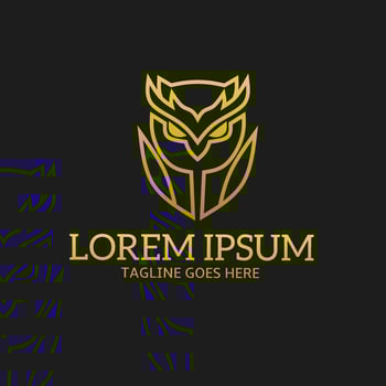 Illustration vector graphic of template logo owl line art luxury