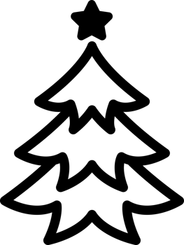 Christmas tree icon, Minimal pine tree icon. png
