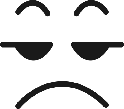 Cartoon doodle of facial expression emoticon, Sullen face. png