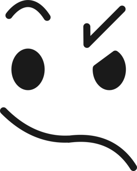 Cartoon doodle of facial expression emoticon, Bipolar symptoms face. png