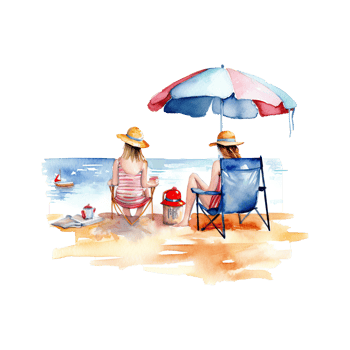 Watercolor summer vacation on transparent background. png