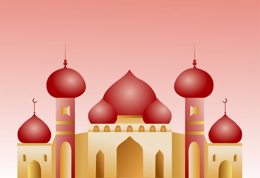 Islamic Mosque Flat Style Design vector