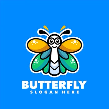 Butterfly cute cartoon vector