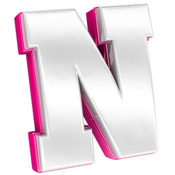Font N Pink 3D Render png