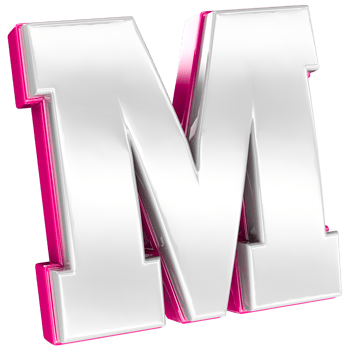 Font M Pink 3D Render png