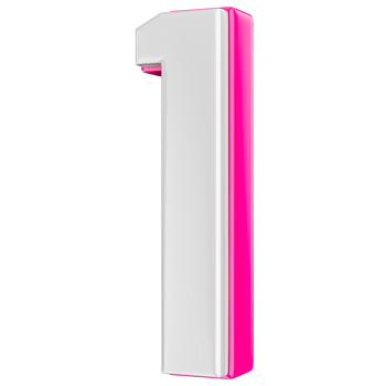 Number 1 Pink 3D Render png