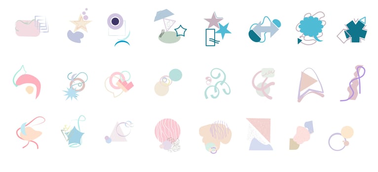 Set abstract hand drawn geometry shape vector