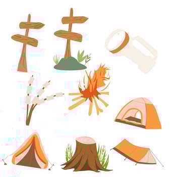 Set of Camping vector