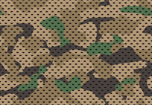 Army camouflage pattern. Military camouflaged fabric texture print, camo textile and green seamless vector background