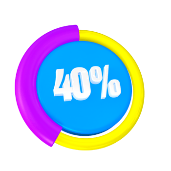 40 Percentage Progress 3D Icon png
