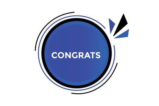 Congrats button web banner templates. Vector Illustration