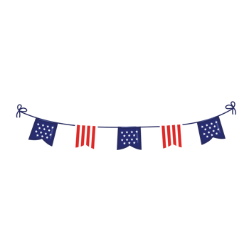 4th of july usa flag banner garland element independenc png