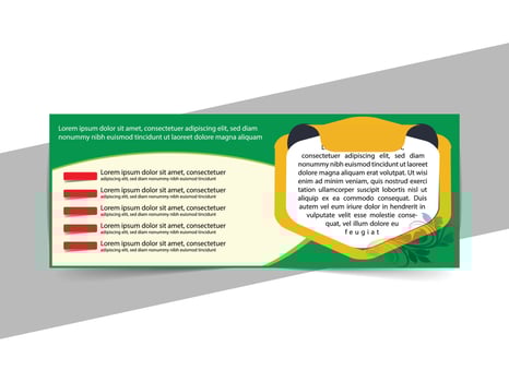 Horizontal Banner for escalator and elevator maintenance, creative concept for advertising, template for posting photos and text. Modern design with white background. green gradient and red  elements. vector