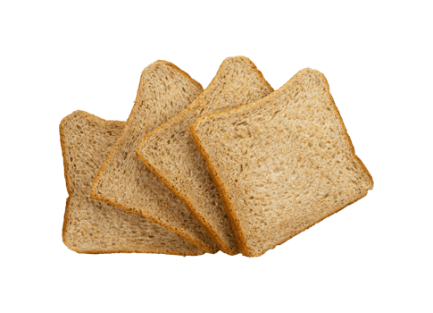 Slice of pile white bread isolated png