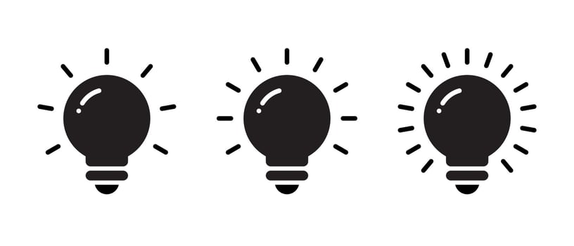 Bulb icon set collection. Lamp, idea symbol vector illustration