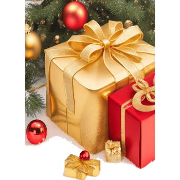 Christmas gift box on transparent background png