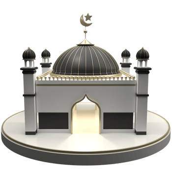 Islamic 3d mosque background in high quality render with transparent background png