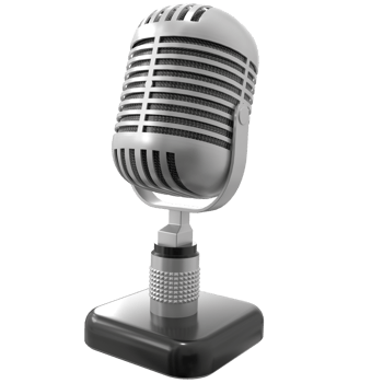 realistic retro microphone with high quality render image png