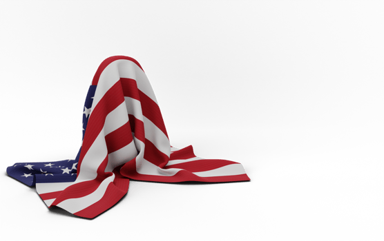 Realistic american flag in high quality render image png