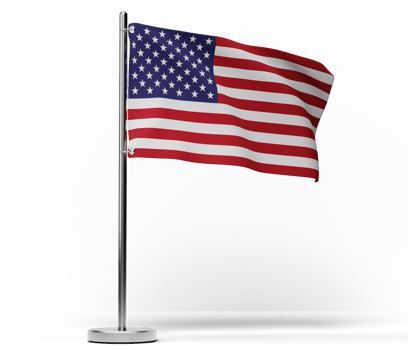 Realistic american flag in high quality render image png