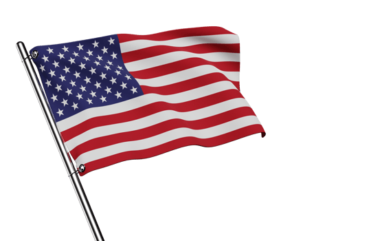 Realistic american flag in high quality render image png